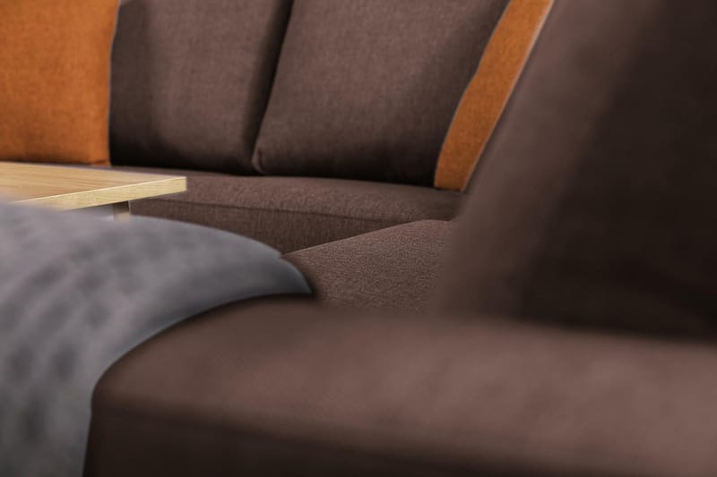 Crazy 5-seters Vendbar L-formet Large Hjørnesofa i Stoff - Brun - Møbler - Sofaer - Hjørnesofa