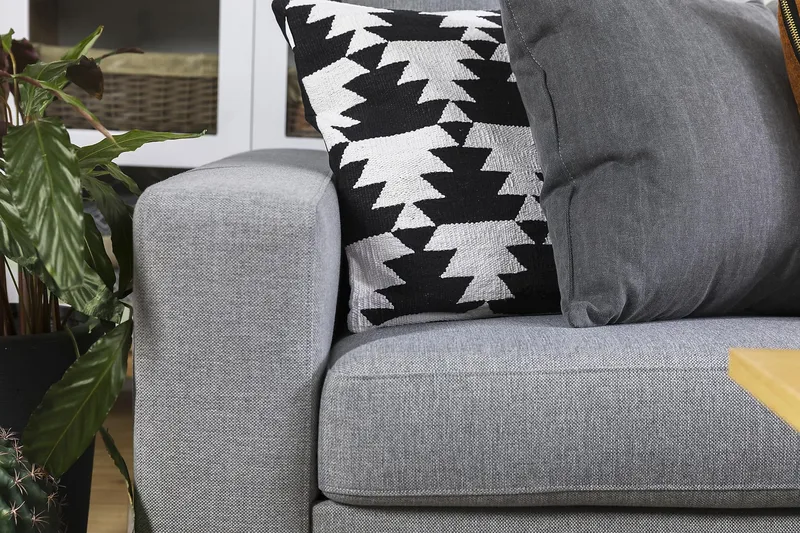 Crazy 5-seters Vendbar L-formet Large Hjørnesofa i Stoff - Grå - Møbler - Sofaer - Hjørnesofa