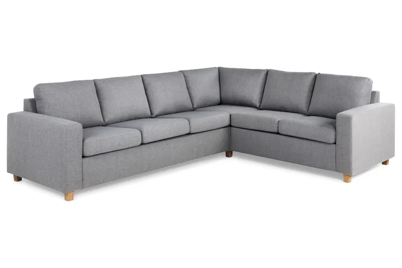 Crazy 5-seters Vendbar L-formet Large Hjørnesofa i Stoff - Grå - Møbler - Sofaer - Hjørnesofa