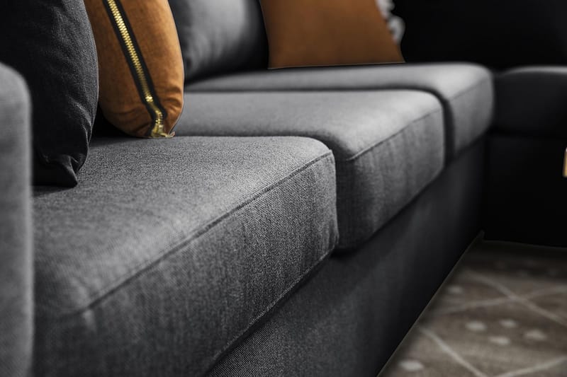 Crazy 5-seters Vendbar L-formet Large Hjørnesofa i Stoff - Mørk grå - Møbler - Sofaer - Hjørnesofa