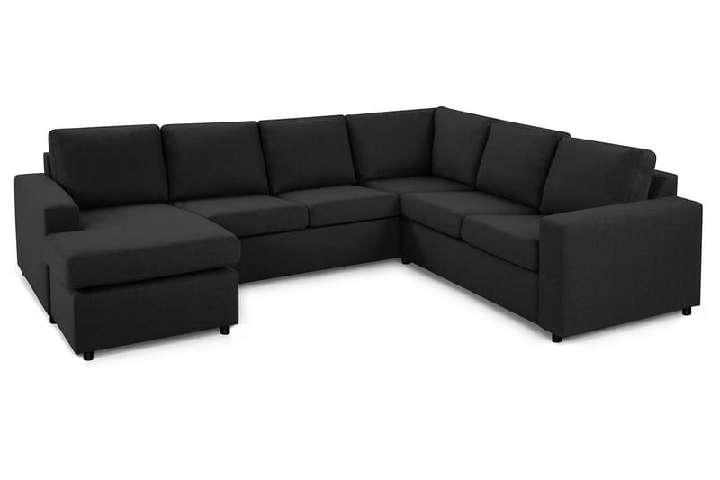 Crazy 5-seters Venstrevendt U-formet Hjørnesofa med Divan i Stoff - Antrasitt - Møbler - Sofaer - Hjørnesofa - Hjørnesofa med divan