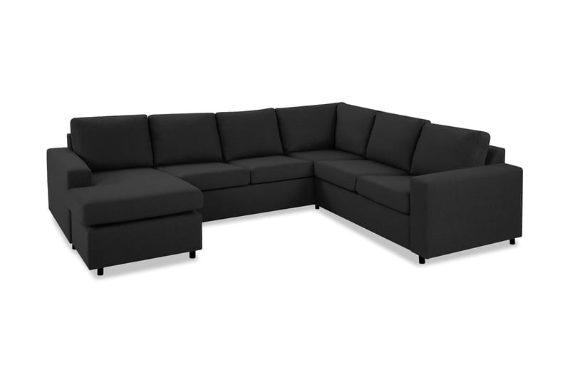 Crazy 5-seters Venstrevendt U-formet Hjørnesofa med Divan i Stoff - Antrasitt - Møbler - Sofaer - Hjørnesofa - Hjørnesofa med divan