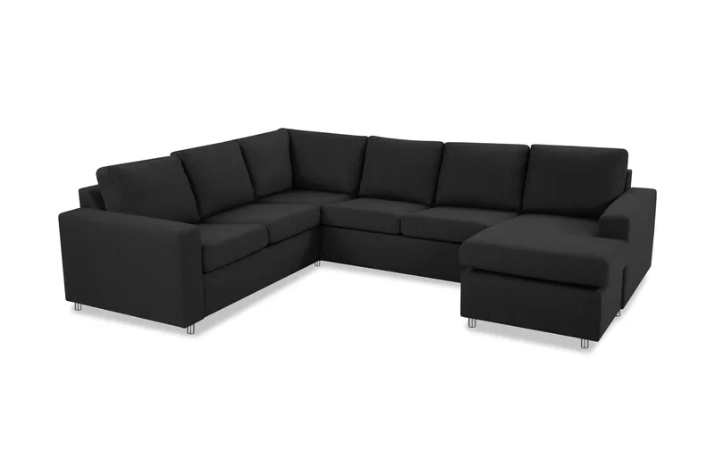 Crazy 5-seters Venstrevendt U-formet Hjørnesofa med Divan i Stoff - Antrasitt - Møbler - Sofaer - Hjørnesofa - Hjørnesofa med divan