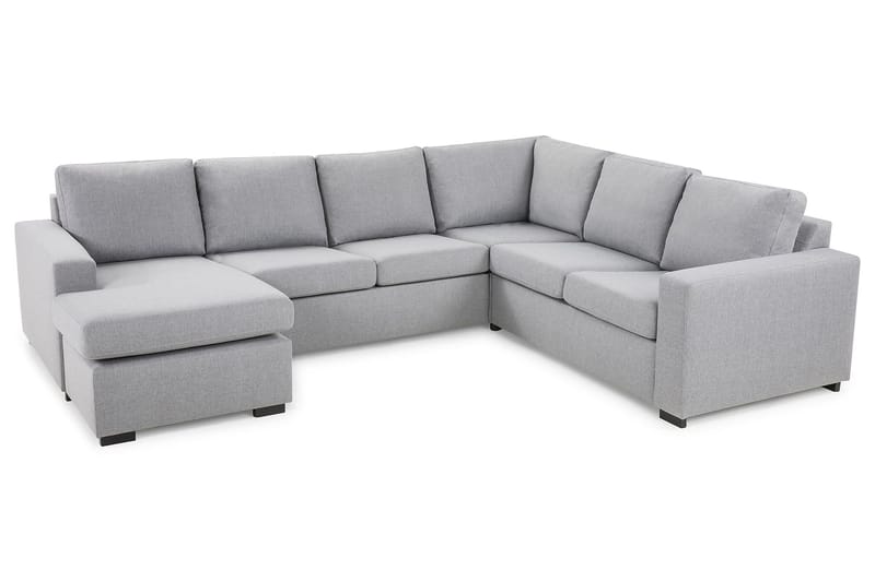 Crazy 5-seters Venstrevendt U-formet Hjørnesofa med Divan i Stoff - Grå - Møbler - Sofaer - Hjørnesofa