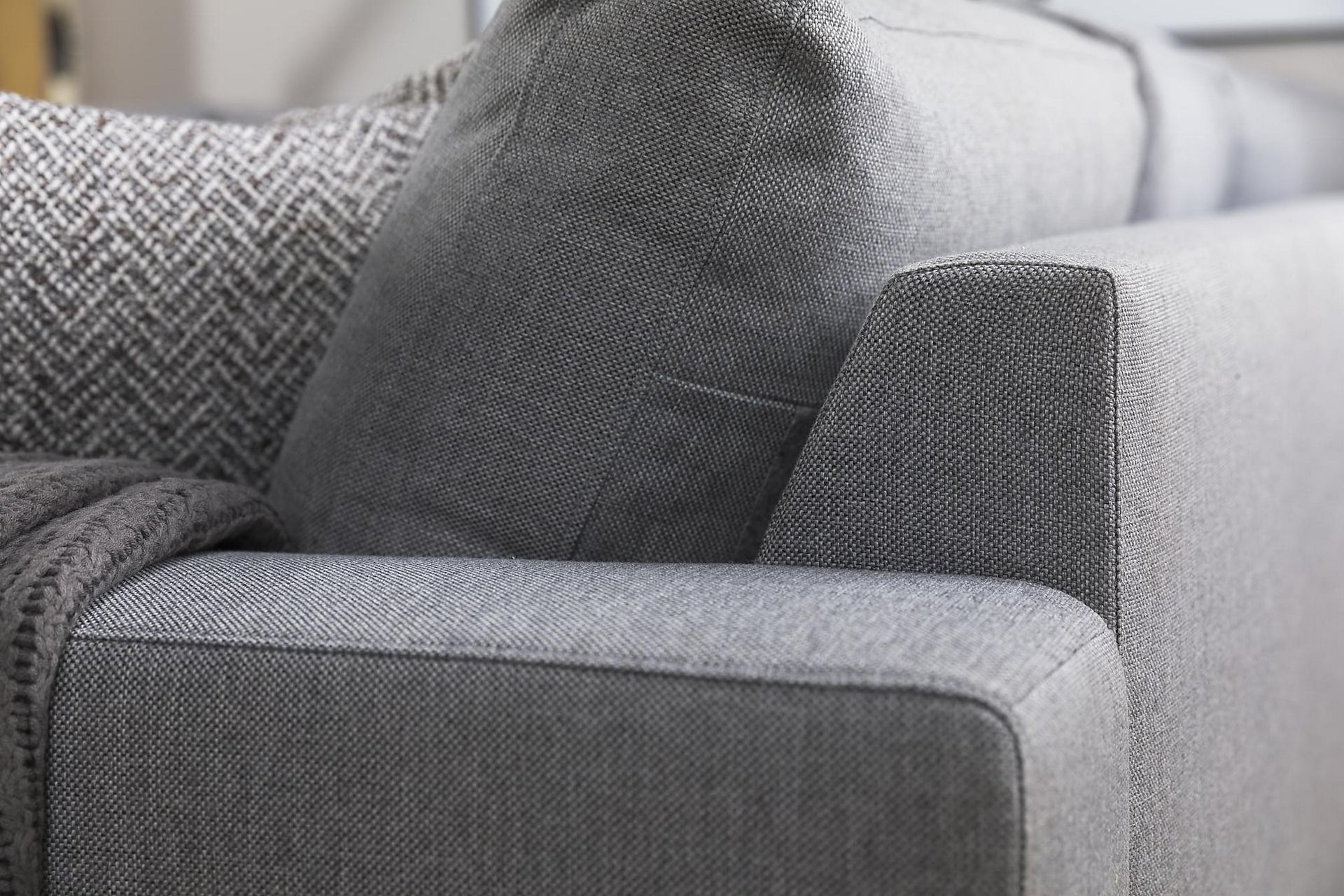 Crazy 5-seters Venstrevendt U-formet Hjørnesofa med Divan i Stoff - Grå - Møbler - Sofaer - Hjørnesofa - Hjørnesofa med divan