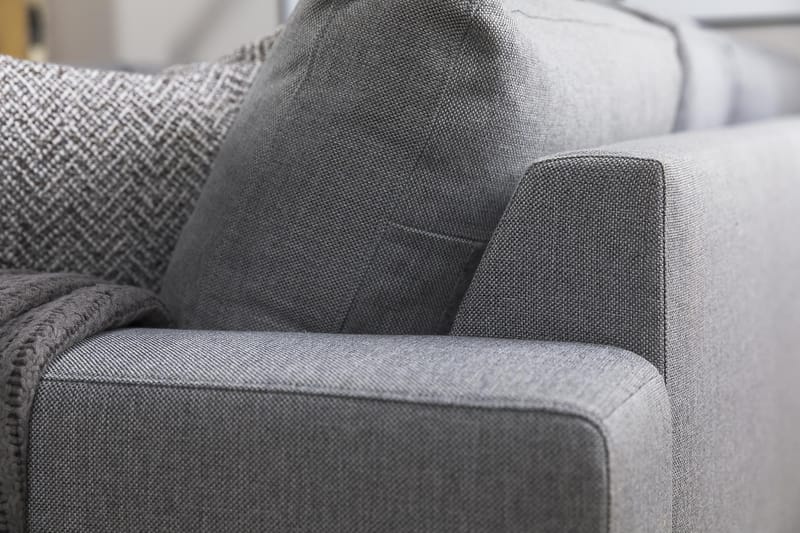 Crazy 5-seters Venstrevendt U-formet Hjørnesofa med Divan i Stoff - Grå - Møbler - Sofaer - Hjørnesofa - Hjørnesofa med divan