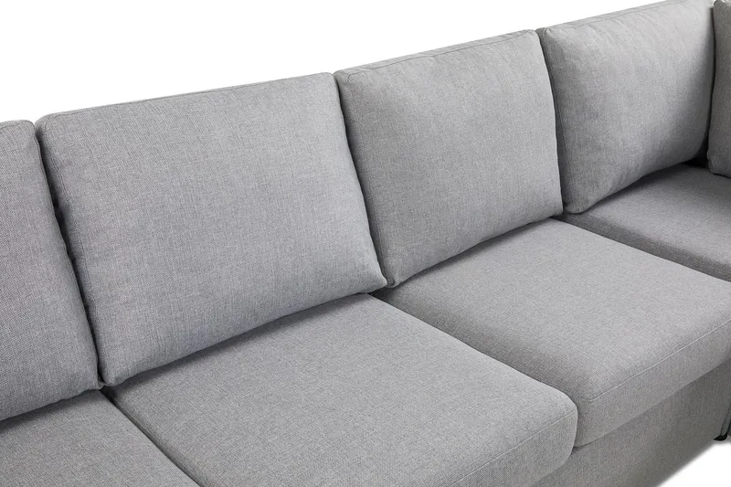 Crazy 5-seters Venstrevendt U-formet Hjørnesofa med Divan i Stoff - Grå - Møbler - Sofaer - Hjørnesofa - Hjørnesofa med divan