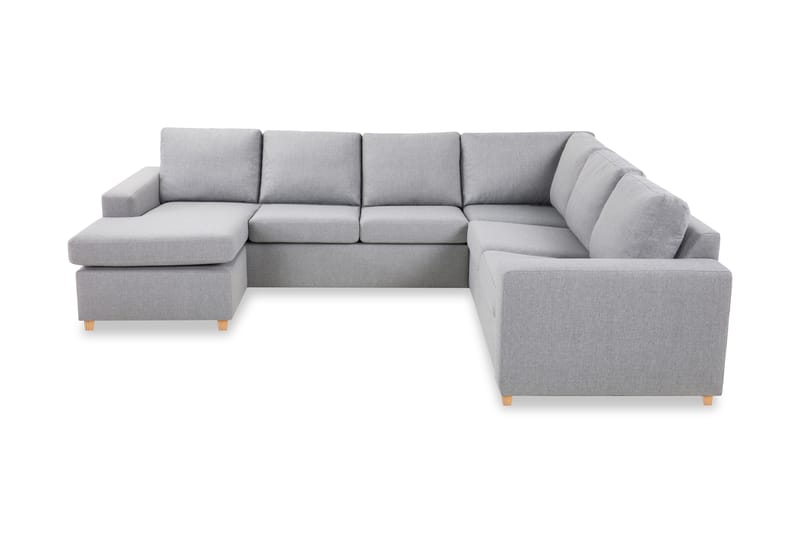 Crazy 5-seters Venstrevendt U-formet Hjørnesofa med Divan i Stoff - Grå - Møbler - Sofaer - Hjørnesofa - Hjørnesofa med divan
