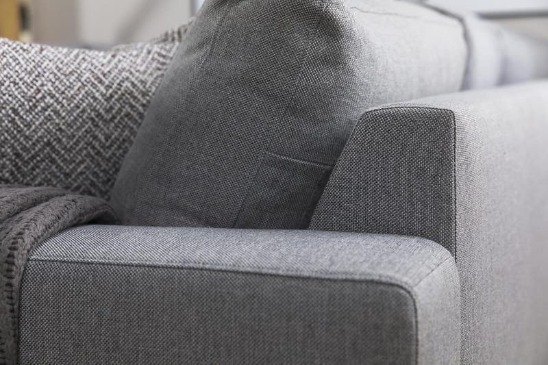 Crazy 5-seters Venstrevendt U-formet Hjørnesofa med Divan i Stoff - Grå - Møbler - Sofaer - Hjørnesofa