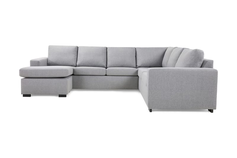 Crazy 5-seters Venstrevendt U-formet Hjørnesofa med Divan i Stoff - Grå - Møbler - Sofaer - Hjørnesofa