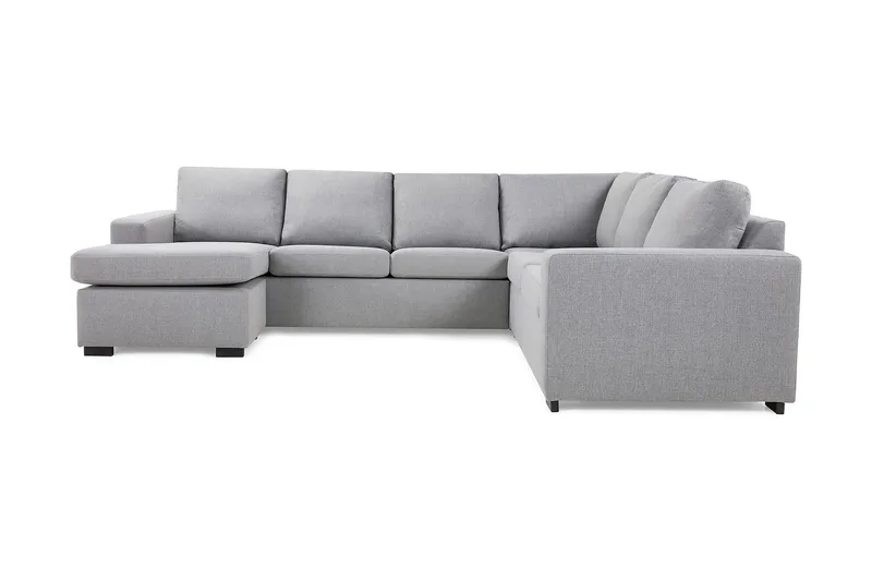 Crazy 5-seters Venstrevendt U-formet Hjørnesofa med Divan i Stoff - Grå - Møbler - Sofaer - Hjørnesofa - Hjørnesofa med divan