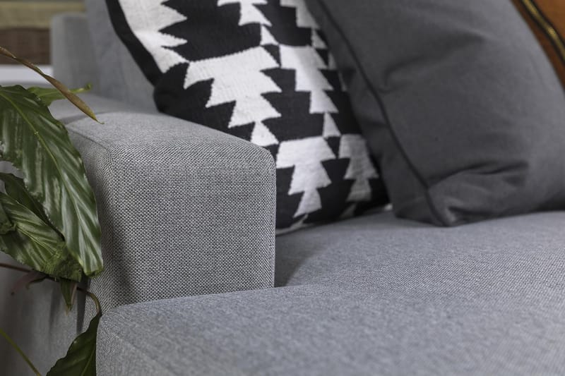 Crazy 5-seters Venstrevendt U-formet Hjørnesofa med Divan i Stoff - Grå - Møbler - Sofaer - Hjørnesofa