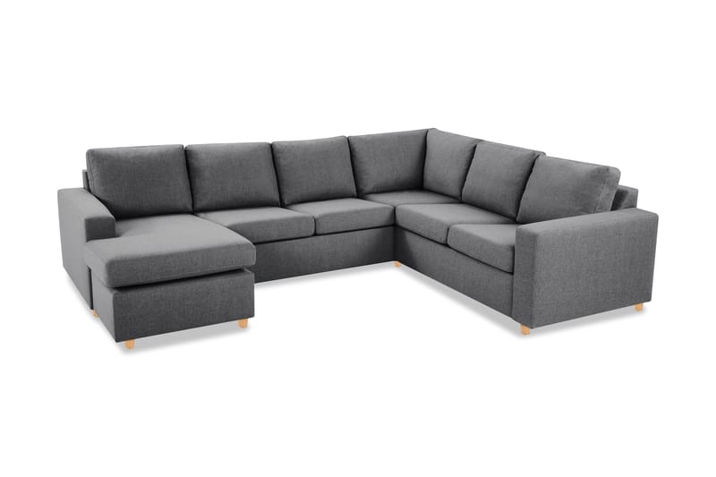 Crazy 5-seters Venstrevendt U-formet Hjørnesofa med Divan i Stoff - Mørk grå - Møbler - Sofaer - Hjørnesofa