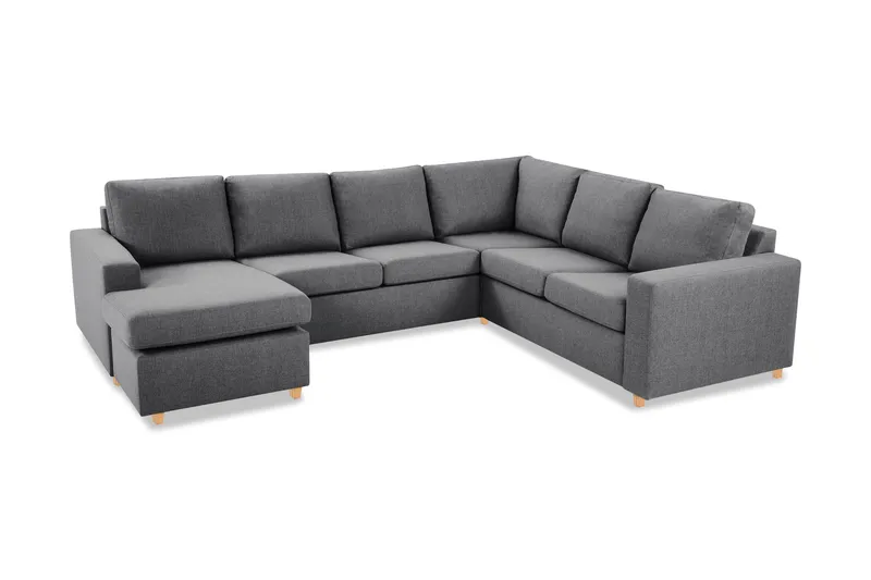 Crazy 5-seters Venstrevendt U-formet Hjørnesofa med Divan i Stoff - Mørk grå - Møbler - Sofaer - Hjørnesofa - Hjørnesofa med divan