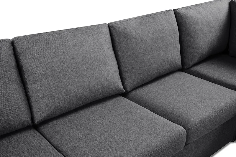 Crazy 5-seters Venstrevendt U-formet Hjørnesofa med Divan i Stoff - Mørk grå - Møbler - Sofaer - Hjørnesofa - Hjørnesofa med divan