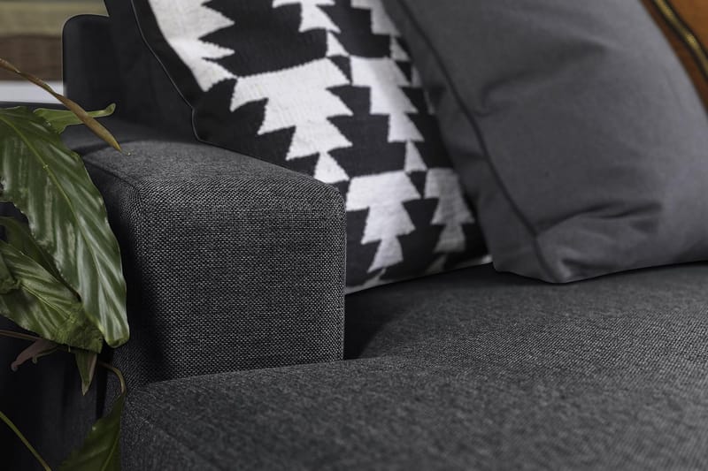 Crazy 5-seters Venstrevendt U-formet Hjørnesofa med Divan i Stoff - Mørk grå - Møbler - Sofaer - Hjørnesofa - Hjørnesofa med divan