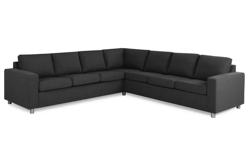 Crazy 6-seters Vendbar L-formet X-Large Hjørnesofa i Stoff - Antrasitt - Møbler - Sofaer - Hjørnesofa