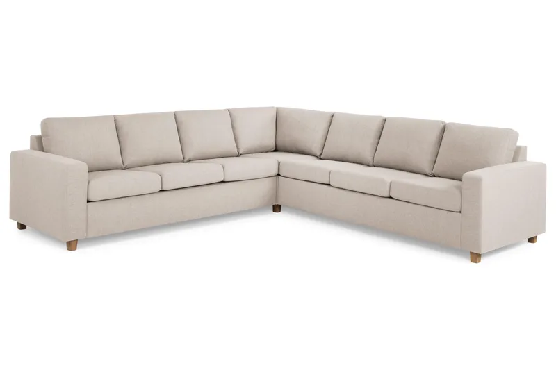 Crazy 6-seters Vendbar L-formet X-Large Hjørnesofa i Stoff - Beige - Møbler - Sofaer - Hjørnesofa