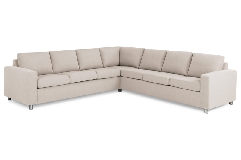 Crazy 6-seters Vendbar L-formet X-Large Hjørnesofa i Stoff - Beige - Møbler - Sofaer - Hjørnesofa