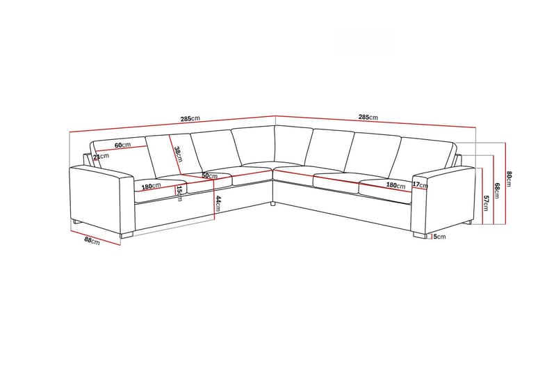 Crazy 6-seters Vendbar L-formet X-Large Hjørnesofa i Stoff - Beige - Møbler - Sofaer - Hjørnesofa