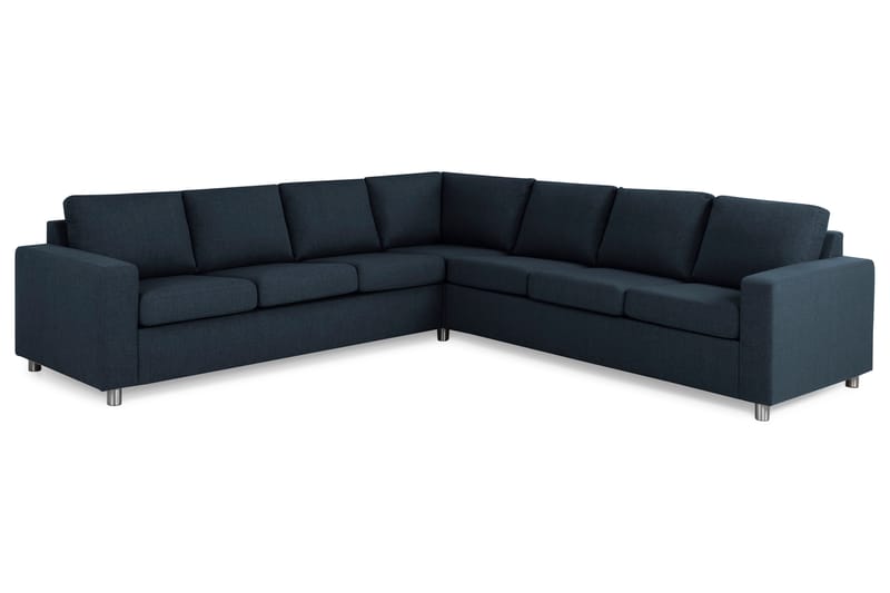Crazy 6-seters Vendbar L-formet X-Large Hjørnesofa i Stoff - Blå - Møbler - Sofaer - Hjørnesofa
