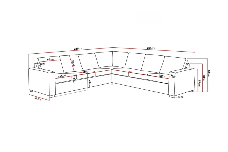 Crazy 6-seters Vendbar L-formet X-Large Hjørnesofa i Stoff - Blå - Møbler - Sofaer - Hjørnesofa