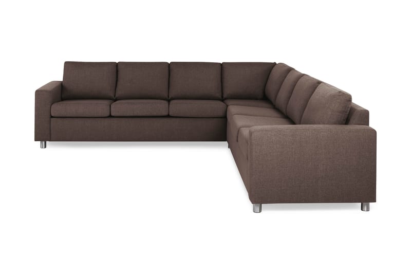 Crazy 6-seters Vendbar L-formet X-Large Hjørnesofa i Stoff - Brun - Møbler - Sofaer - Hjørnesofa