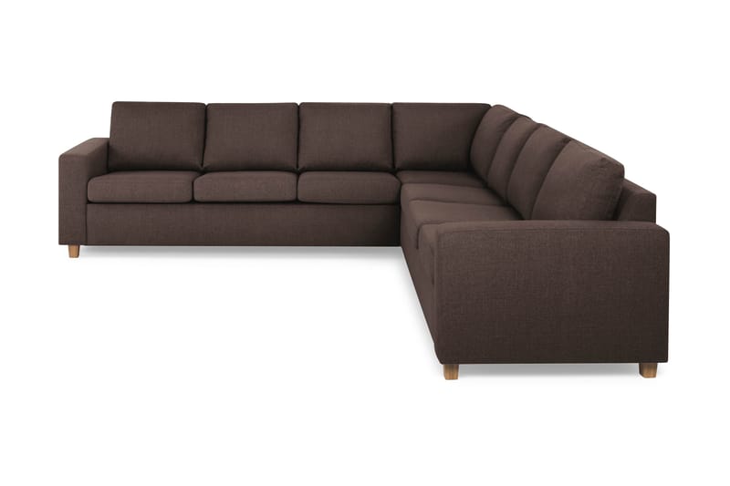 Crazy 6-seters Vendbar L-formet X-Large Hjørnesofa i Stoff, Brun