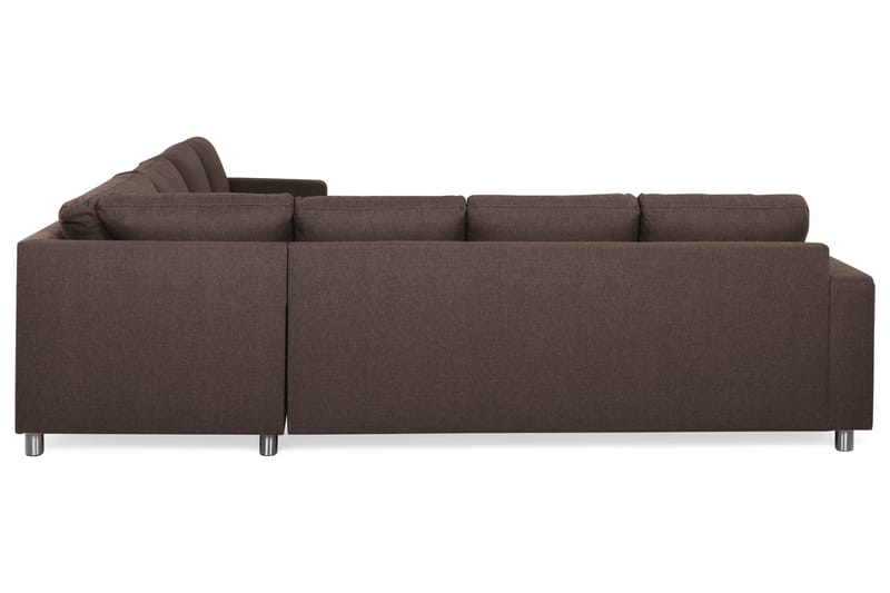 Crazy 6-seters Vendbar L-formet X-Large Hjørnesofa i Stoff - Brun - Møbler - Sofaer - Hjørnesofa