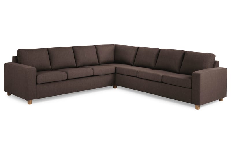 Crazy 6-seters Vendbar L-formet X-Large Hjørnesofa i Stoff - Brun - Møbler - Sofaer - Hjørnesofa