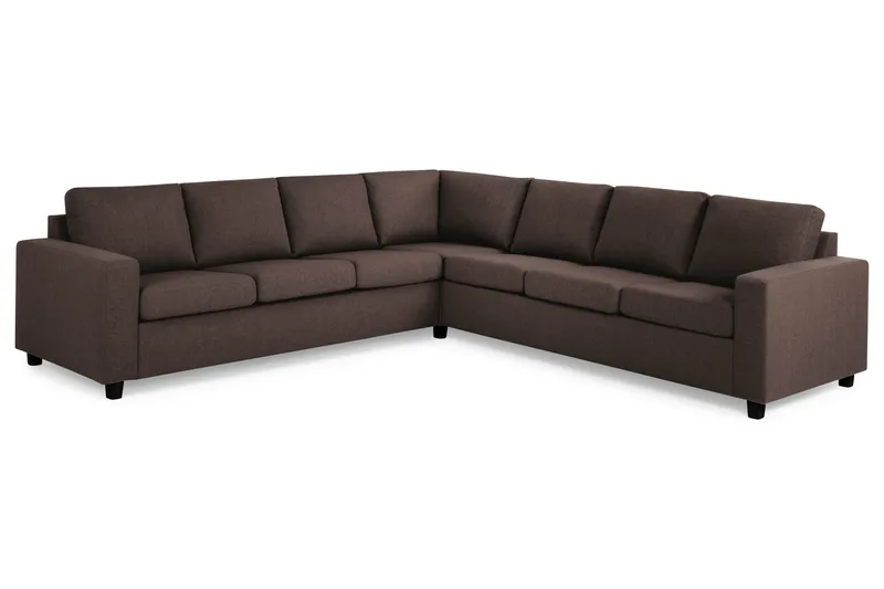 Crazy 6-seters Vendbar L-formet X-Large Hjørnesofa i Stoff - Brun - Møbler - Sofaer - Hjørnesofa