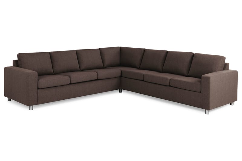 Crazy 6-seters Vendbar L-formet X-Large Hjørnesofa i Stoff - Brun - Møbler - Sofaer - Hjørnesofa