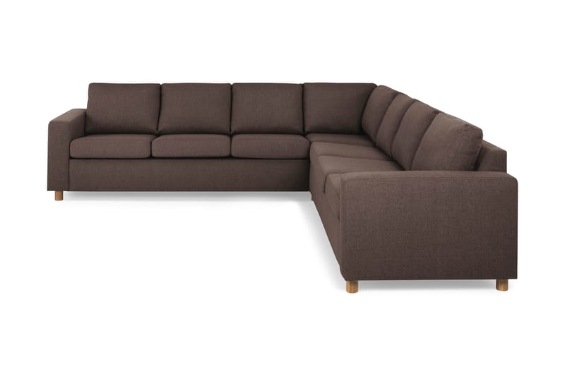 Crazy 6-seters Vendbar L-formet X-Large Hjørnesofa i Stoff, Brun