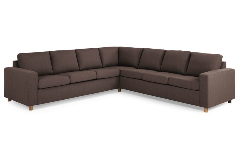 Crazy 6-seters Vendbar L-formet X-Large Hjørnesofa i Stoff - Brun - Møbler - Sofaer - Hjørnesofa