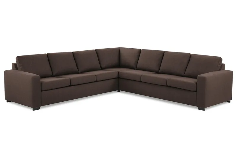 Crazy 6-seters Vendbar L-formet X-Large Hjørnesofa i Stoff - Brun - Møbler - Sofaer - Hjørnesofa