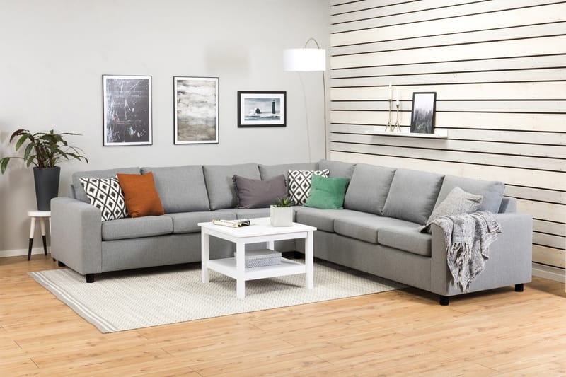 Crazy 6-seters Vendbar L-formet X-Large Hjørnesofa i Stoff - Grå - Møbler - Sofaer - Hjørnesofa