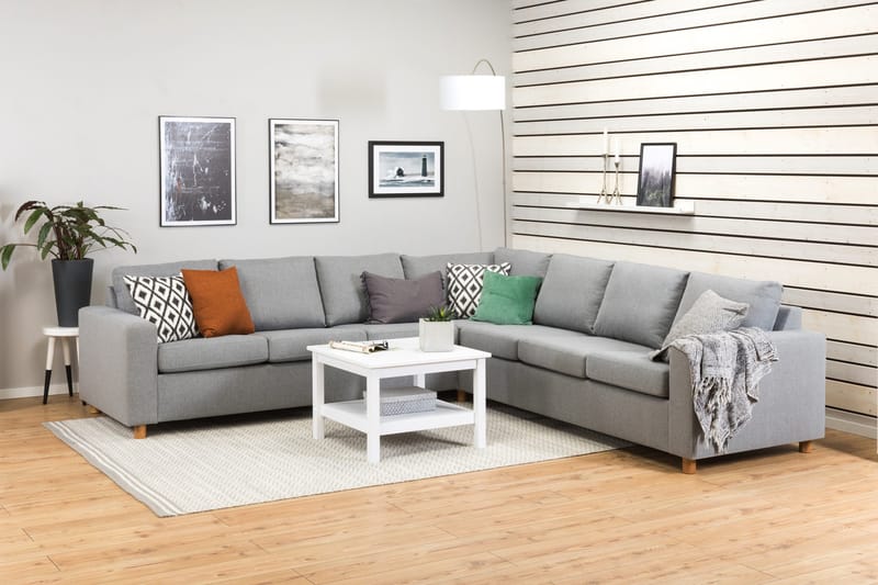 Crazy 6-seters Vendbar L-formet X-Large Hjørnesofa i Stoff - Grå - Møbler - Sofaer - Hjørnesofa