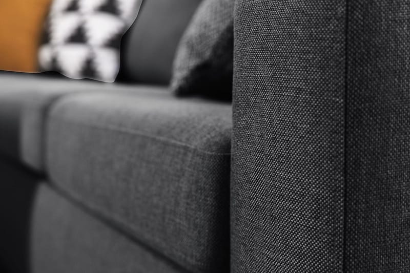 Crazy 6-seters Vendbar L-formet X-Large Hjørnesofa i Stoff - Mørk grå - Møbler - Sofaer - Hjørnesofa