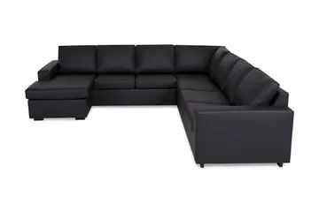 Crazy 6-seters Venstrevendt U-formet Large Hjørnesofa med Divan i Kunstlær