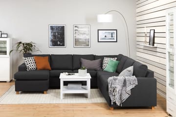 Crazy 6-seters Venstrevendt U-formet Large Hjørnesofa med Divan i Stoff - Antrasitt - Møbler - Sofaer - Hjørnesofa - Hjørnesofa med divan