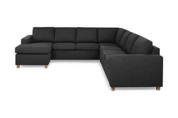 Crazy 6-seters Venstrevendt U-formet Large Hjørnesofa med Divan i Stoff
