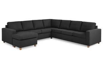 Crazy 6-seters Venstrevendt U-formet Large Hjørnesofa med Divan i Stoff - Antrasitt - Møbler - Sofaer - Hjørnesofa - Hjørnesofa med divan