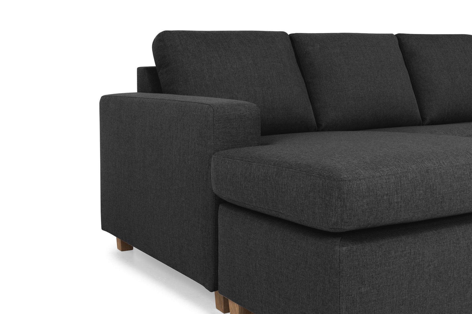 Crazy 6-seters Venstrevendt U-formet Large Hjørnesofa med Divan i Stoff - Antrasitt - Møbler - Sofaer - Hjørnesofa - Hjørnesofa med divan