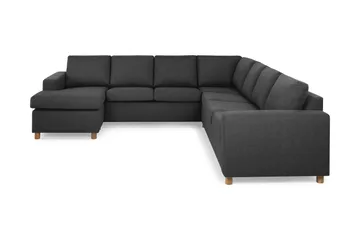 Crazy 6-seters Venstrevendt U-formet Large Hjørnesofa med Divan i Stoff