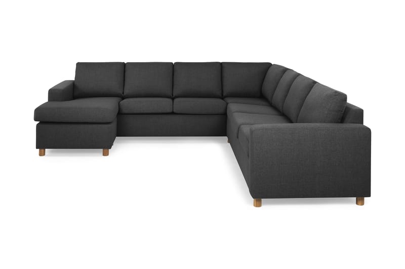 Crazy 6-seters Venstrevendt U-formet Large Hjørnesofa med Divan i Stoff - Antrasitt - Møbler - Sofaer - Hjørnesofa - Hjørnesofa med divan