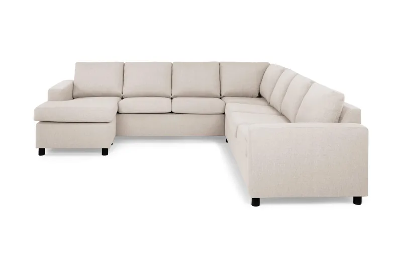 Crazy 6-seters Venstrevendt U-formet Large Hjørnesofa med Divan i Stoff - Beige - Møbler - Sofaer - Hjørnesofa - Hjørnesofa med divan