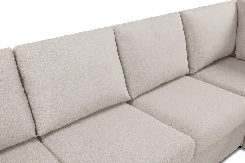 Crazy 6-seters Venstrevendt U-formet Large Hjørnesofa med Divan i Stoff - Beige - Møbler - Sofaer - Hjørnesofa