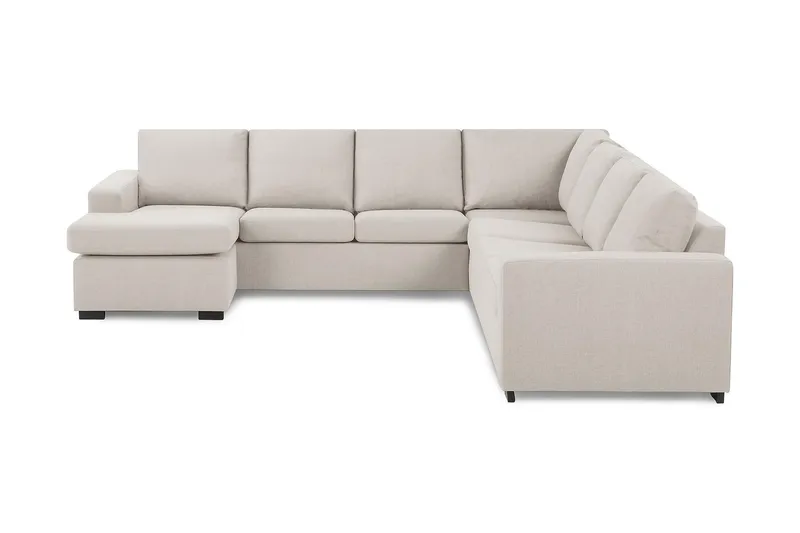 Crazy 6-seters Venstrevendt U-formet Large Hjørnesofa med Divan i Stoff - Beige - Møbler - Sofaer - Hjørnesofa