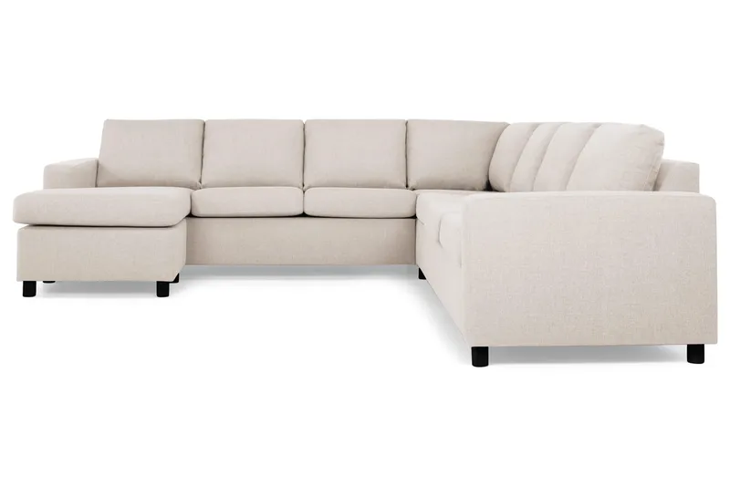Crazy 6-seters Venstrevendt U-formet Large Hjørnesofa med Divan i Stoff - Beige - Møbler - Sofaer - Hjørnesofa - Hjørnesofa med divan