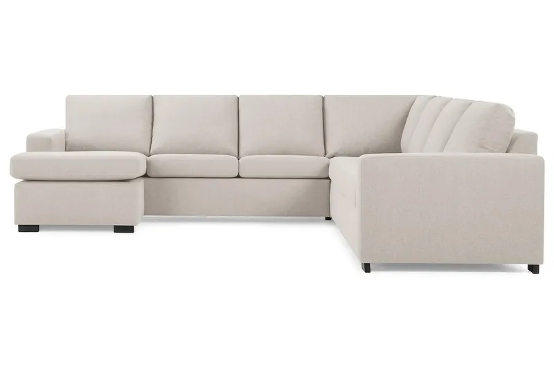 Crazy 6-seters Venstrevendt U-formet Large Hjørnesofa med Divan i Stoff - Beige - Møbler - Sofaer - Hjørnesofa